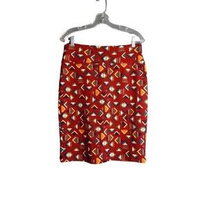 LuLaRoe Cassie Pencil Skirt Stretch Colorful Multicolored Triangle Print Med